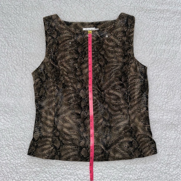 Y2K snakeskin rhinestone sparkle tank top sleeveless back zipper grunge VTG 8 - Picture 8 of 9